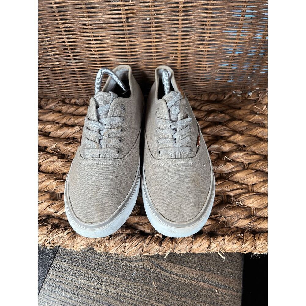 Levi's Low Top Men's Gray White Canvas Lace Up Casual Sneakers Shoes Size 9.5 - Picture 2 of 9